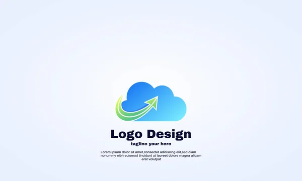 Créatif Flèche Nuage Logo Conception Vectoriel Illustration Dégradé Couleur — Image vectorielle