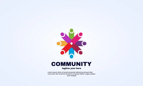 Illustrateur Réseau Social Personnes Unité Logo Conception Vecteur — Image vectorielle