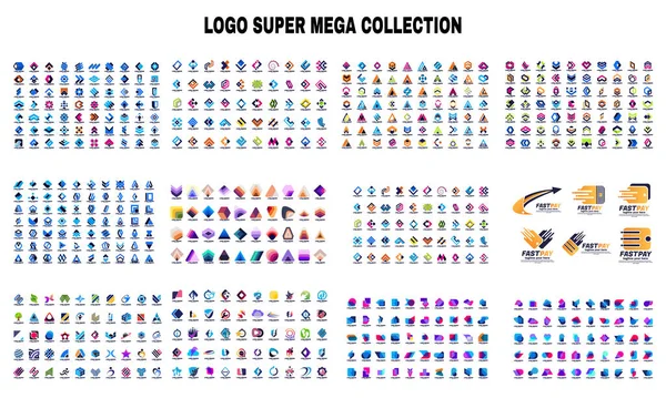 Çizim fikri logosu mega koleksiyon soyut geometrik iş şirketi