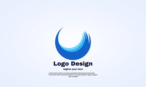 Abstrakte Kreative Ozean Welle Logo Design Vorlage — Stockvektor