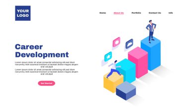 yaratıcı kariyer geliştirme konsepti düz vektör çizimi