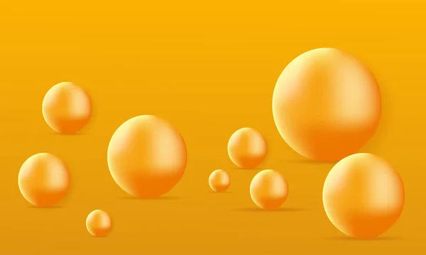 Абстрактный Динамический Сферы Желтый Фон — стоковый вектор
