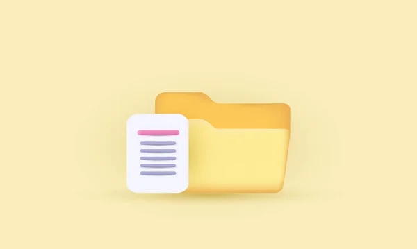 Creative File Transfer Concept Yellow Folder Document — Stock Vector