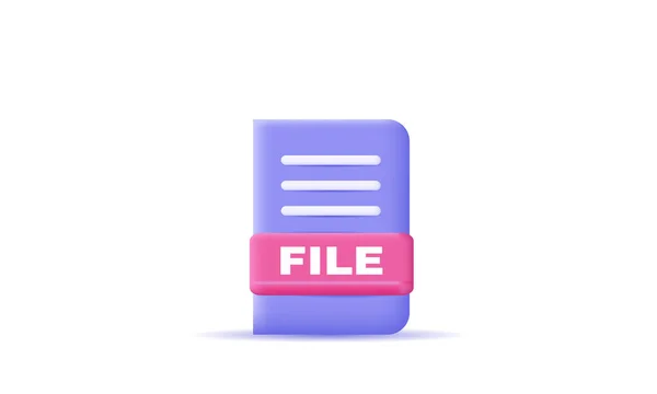 Creative File Document Design Vector Icon Color Purple — Stock Vector