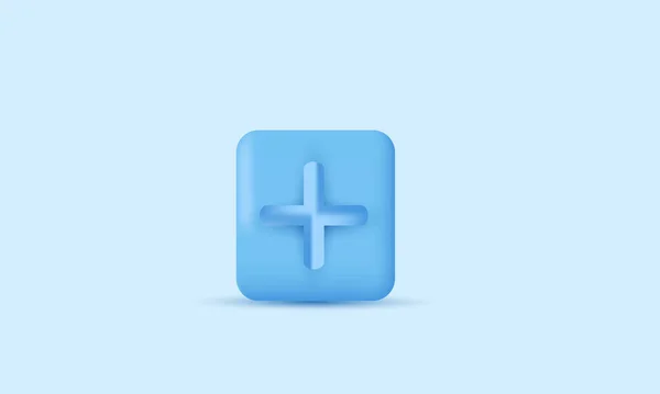 Vector Creative Add Medical Cross Rectangle Button — Stock Vector