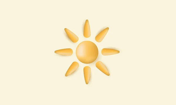 矢量现实的3D黄太阳光星 — 图库矢量图片