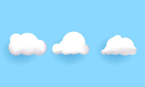Креативний Дизайн Колекції Реалістичні Білі Хмари Ізольовані Ілюстрації — стоковий вектор
