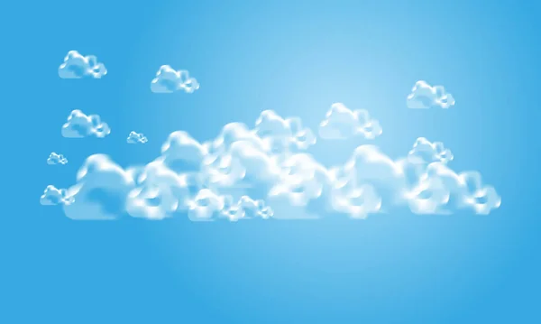 Criativa Céu Azul Nuvens Design Vetor Ilustração — Vetor de Stock