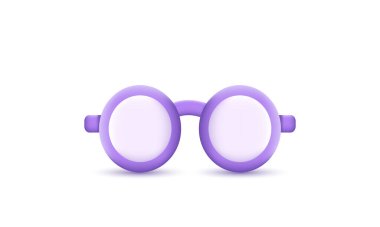 Beyaz arkaplanda izole edilmiş 3D gerçekçi gözlük simgesi