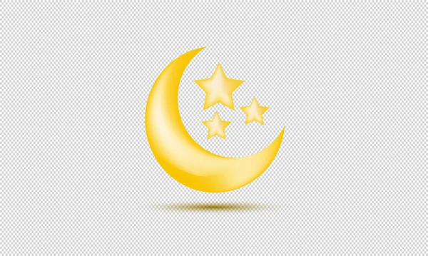 Diseño Realista Elemento Luna Llena Estrella — Archivo Imágenes Vectoriales