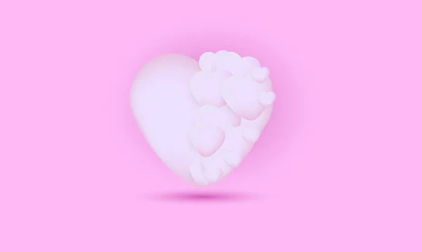 Ρεαλιστική Καρδιά Ροζ Σχέδιο Έννοια Σύμβολο — Διανυσματικό Αρχείο