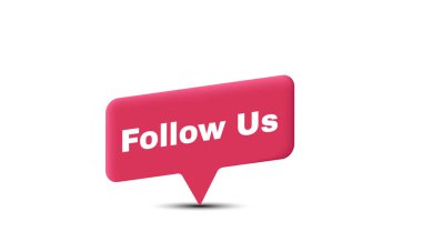 3D tasarım bizi takip et beyaz arkaplan rengi