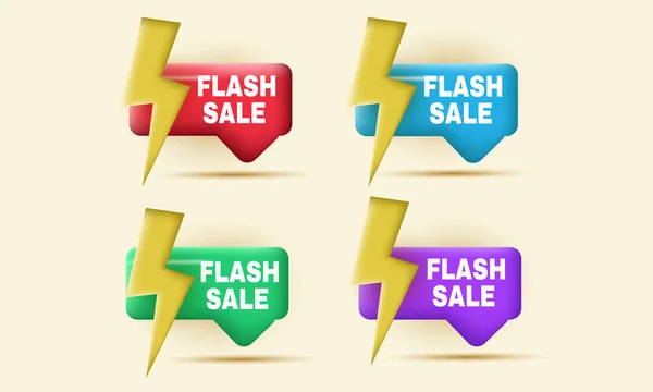 Conjunto Flash Venda Etiqueta Colorida —  Vetores de Stock