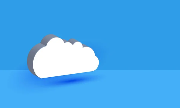 Bílý Cloud Upload Ikona Realistický Izolovaný Přes — Stockový vektor