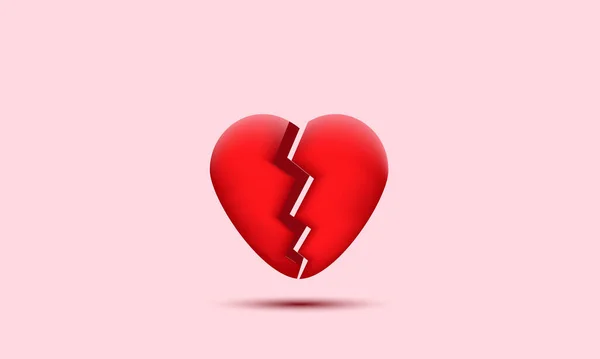 Icon Broken Heart Symbol Rendering — Stock Vector