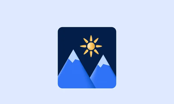 Значок Гірського Сонця Ізольовано Фоні — стоковий вектор