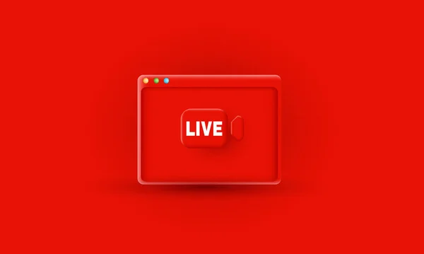 Live Streaming Moniteur Médias Sociaux Icône Minimale — Image vectorielle