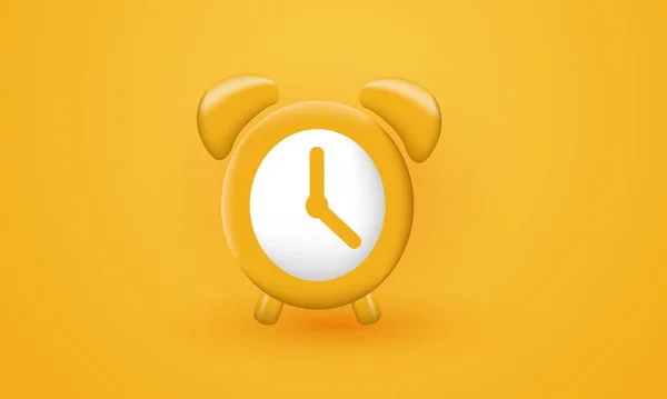 Minimal Clock Symbol Yellow Background — Stock Vector