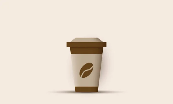 Realisitc Engångs Kaffekopp Ikon Isolerad Brun — Stock vektor