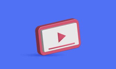 3d gerçekçi illüstrasyon video görünüm tasarım simgesi