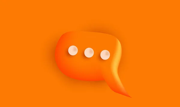 Orange Glänzend Sprechblase Illustration Soziale Auf Orangefarbenem Hintergrund — Stockvektor