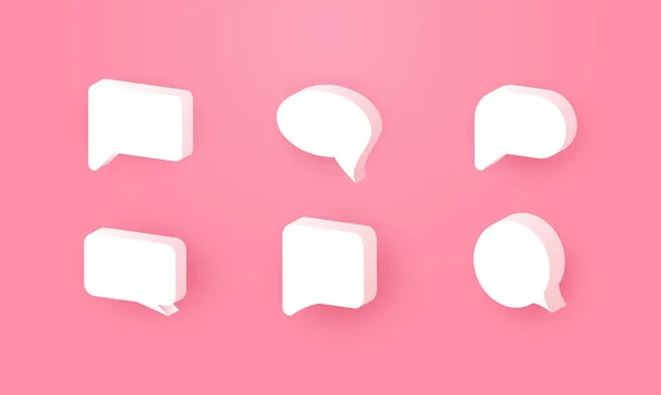 Vector Pink Speech Bubble Chat Design Icon Isolated — Stock Vector