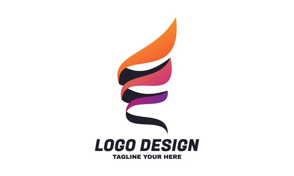 Abstrato Logotipo Design Vetor Espiral Gradiente Cor Fita Forma Isolada — Vetor de Stock