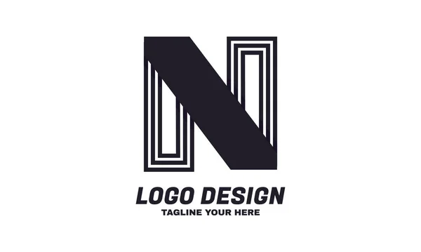 Abstracto Logotipo Letra Con Las Líneas Negras Vector Diseño — Archivo Imágenes Vectoriales