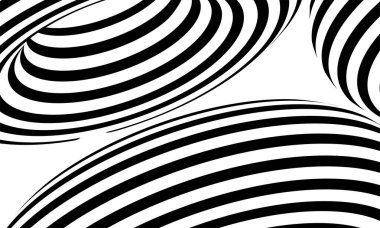 Siyah ve beyaz çizgilerin stok vektör deseni optik ilüzyon vektörü illüstrasyon altıncı bölüm