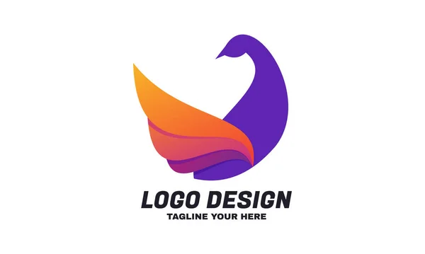 Estoque Vetor Ganso Pássaro Logotipo Abstrato Design Vetor — Vetor de Stock