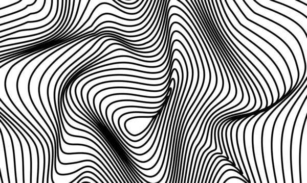 Stock Vector Abstract Optical Illusion Lines Background Black White Illusions — Stock Vector