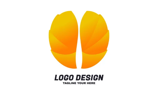 Stock Vektorový Mozek Ilustrace Typografií Design Logo Šablony — Stockový vektor