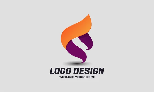 Vetor Estoque Colorido Logotipo Design Ícone Conceito Fitas Abstratas — Vetor de Stock
