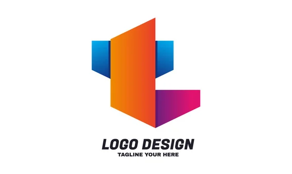 Projeto Logotipo Letra Vetor Estoque Com Conceito Cor Múltipla Gradiente — Vetor de Stock