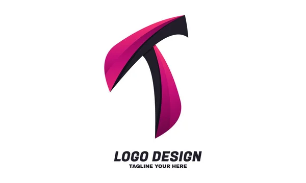 Vector Stock Logotipo Inicial Con Tecnología Diseño Colorido — Archivo Imágenes Vectoriales