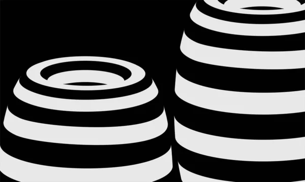 Rayures Ondulé Art Optique Noir Monochrome Lignes Vectoriel Illustration Fond — Image vectorielle