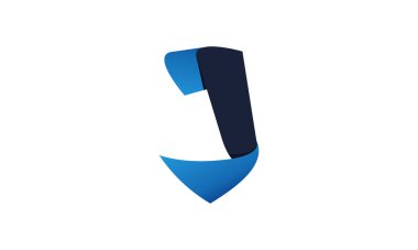 bükülmüş çizgi yazı tipi vektör tasarım elemanlarından gelen soyut j harfi renkli logo