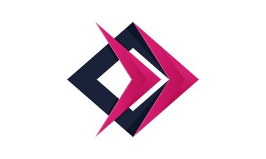 Şirket için renkli logo tasarım vektörüne sahip soyut müthiş çokgen