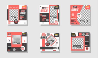 Çizgili kahverengi ve turuncu arkaplan renginde düzenlenebilir minimal kare pankart tasarımı serisi