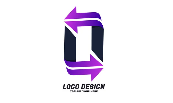 Ilustração Estoque Incrível Logotipo Inicial Seta Logística Com Modelo Logotipo — Vetor de Stock