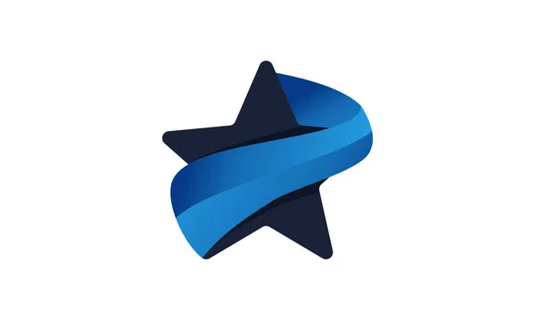 Ilustrador Estoque Incrível Abstrato Estrela Azul Preto Logotipo Vetor Design — Vetor de Stock