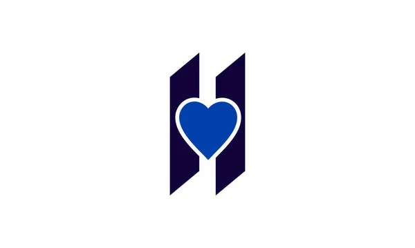 Vector Stock Abstracto Logotipo Inicial Con Logotipo Amor Diseño Plantilla — Archivo Imágenes Vectoriales