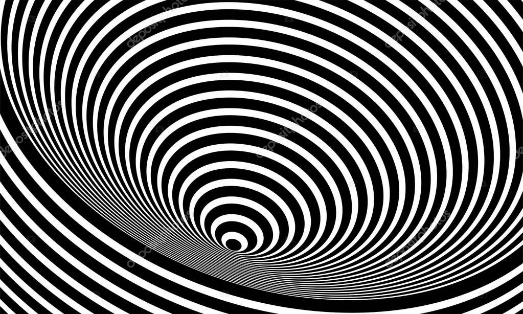 stock illustration abstract optical art illusion of striped geometric black white surface flowing like a part 1
