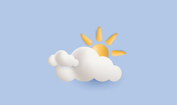 Уникальная Реалистичный Солнечный День Концепция Солнечных Облаков Концепции Изолированы Вектор — стоковый вектор