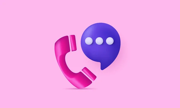 Unique Phone Handset Speech Bubble Icon Isolated Vector — Stock Vector