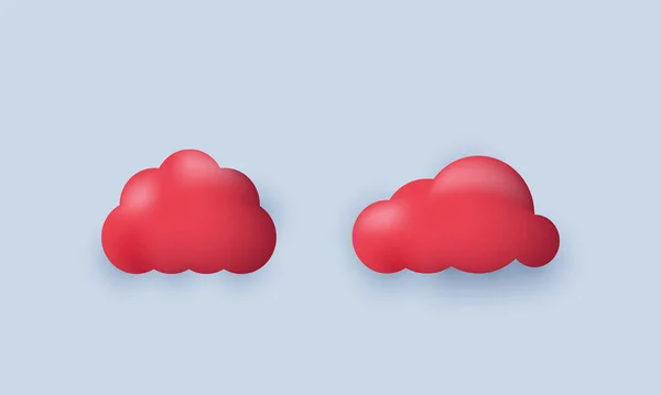 Einzigartige Realistische Wolke Symbol Stil Rotes Konzept Isoliert Auf Background — Stockvektor
