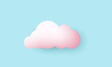 Eşsiz vektör gerçekçi pembe 3d bulut mavi simge tasarımı