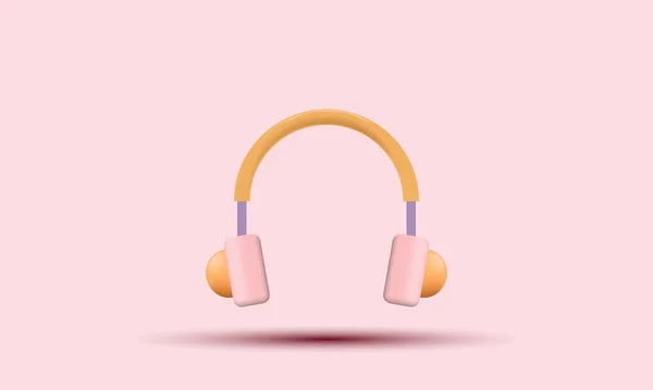 Único Icono Auriculares Rosados Representación Aislada Fondo Moderno Moderno Vector — Vector de stock