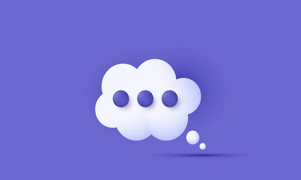 Özgün gerçekçi konuşma balonu sohbet mesajı sosyal medya 3D simgesi arka planda izole edildi. 3d biçiminde moda ve modern vektör.