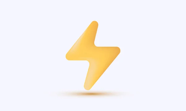 Unique Realistic Yellow Thunder Bolt Lighting Flash Icon Isolated Background — Stock Vector